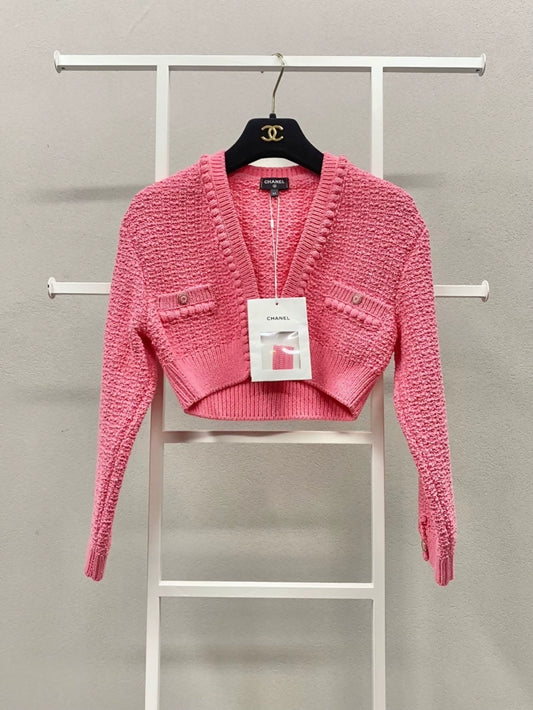 Chanel 22S Cropped Pink cardigan