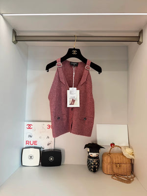 Chanel 25A Dusty Rose Cashmere Top Vest