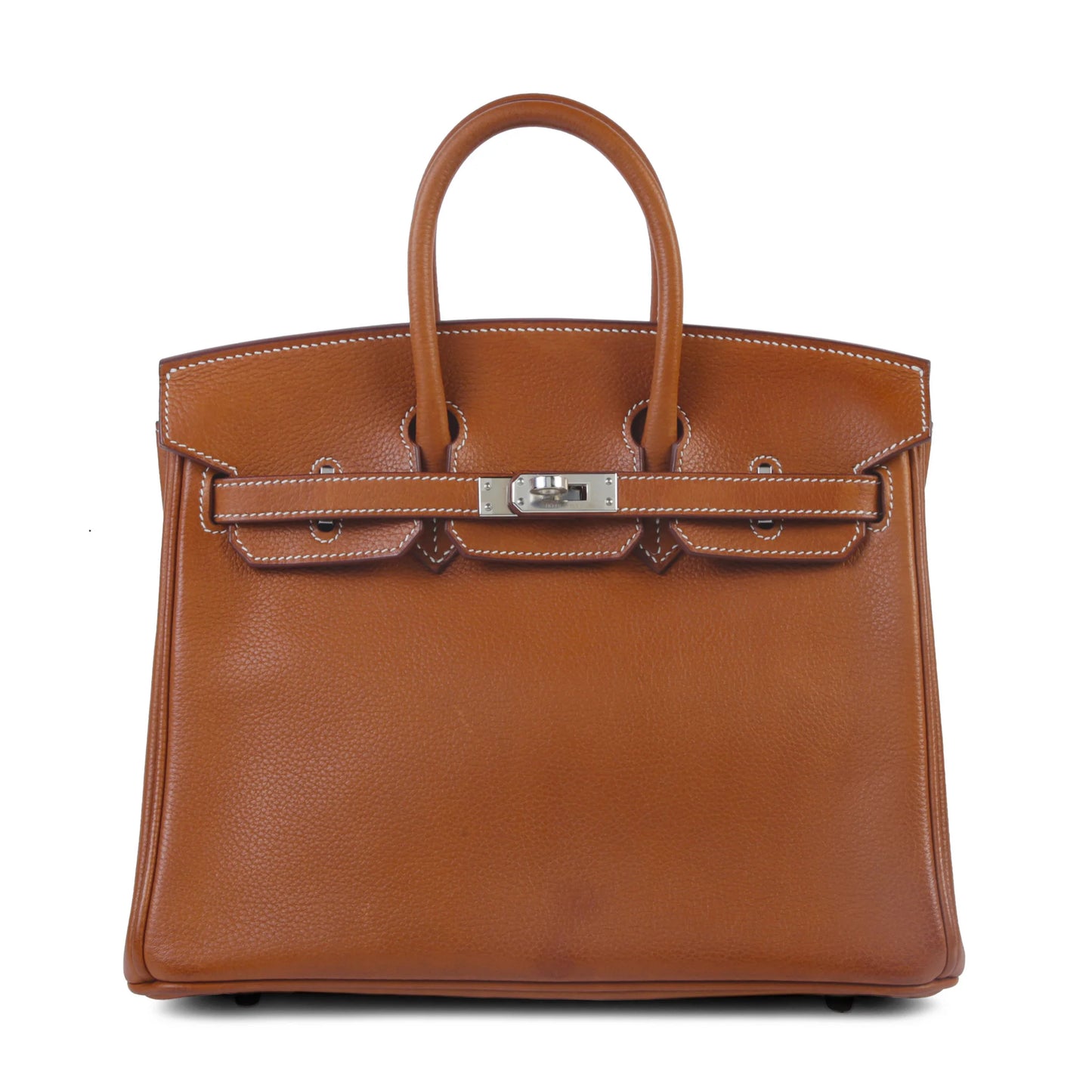 HERMÈS Birkin 25 Fauve Barenia Faubourg Palladium hardware