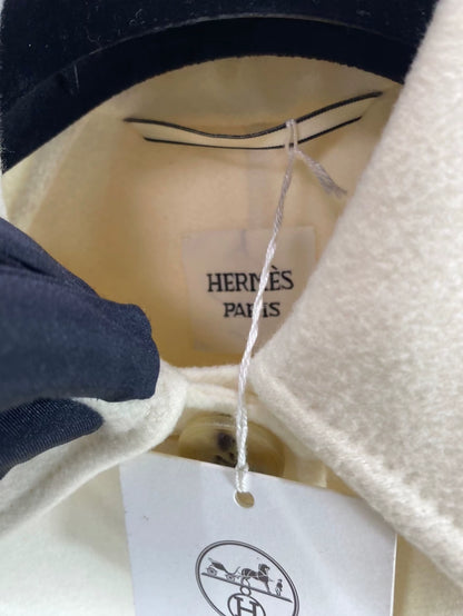 Hermes beige cashmere belted coat