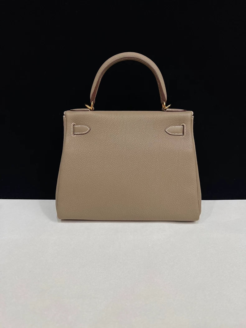 Hermes Kelly 28 Etoupe Togo leather gold hardware