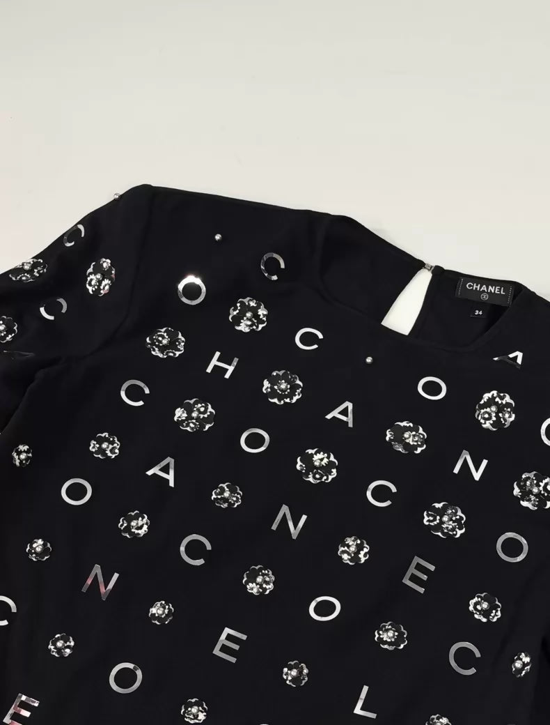 Chanel 21S Black Silk T-Shirt
