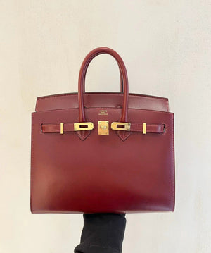 Hermes Birkin 25 rouge H box leather gold hardware