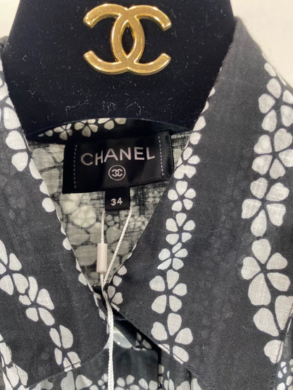 Chanel 25M Coco beach Collection Black white Shirt