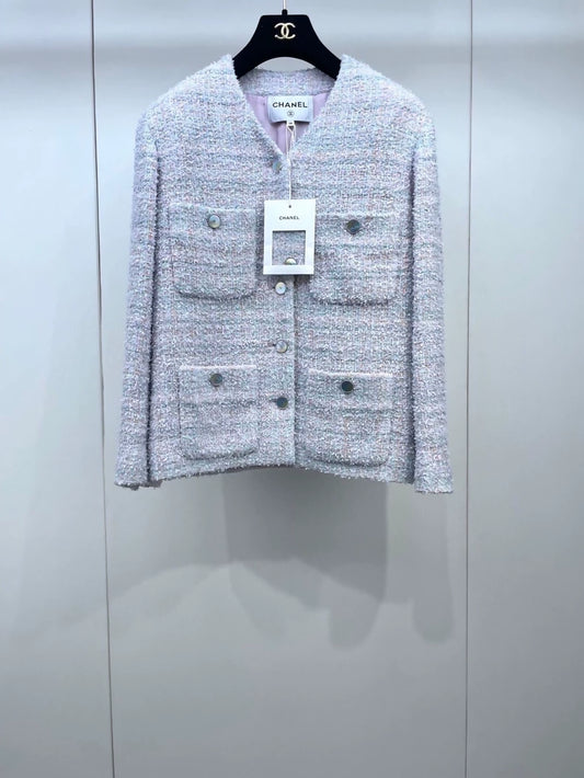 Chanel 25P purple tweed jacket