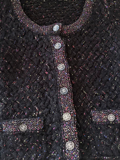 Chanel 21K Black Cashmere Cardigan