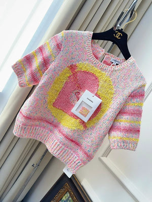 Chanel 24c pink yellow heart top