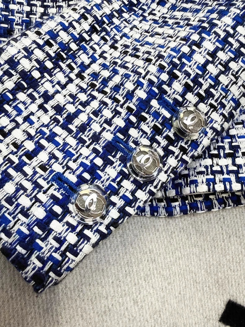 Chanel 20P Blue and White Tweed Jacket