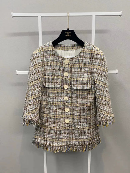Chanel 18p beige tweed jacket