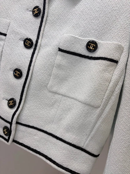Chanel 95p Barbie Collection Vintage Ice Blue Short Tweed Jacket