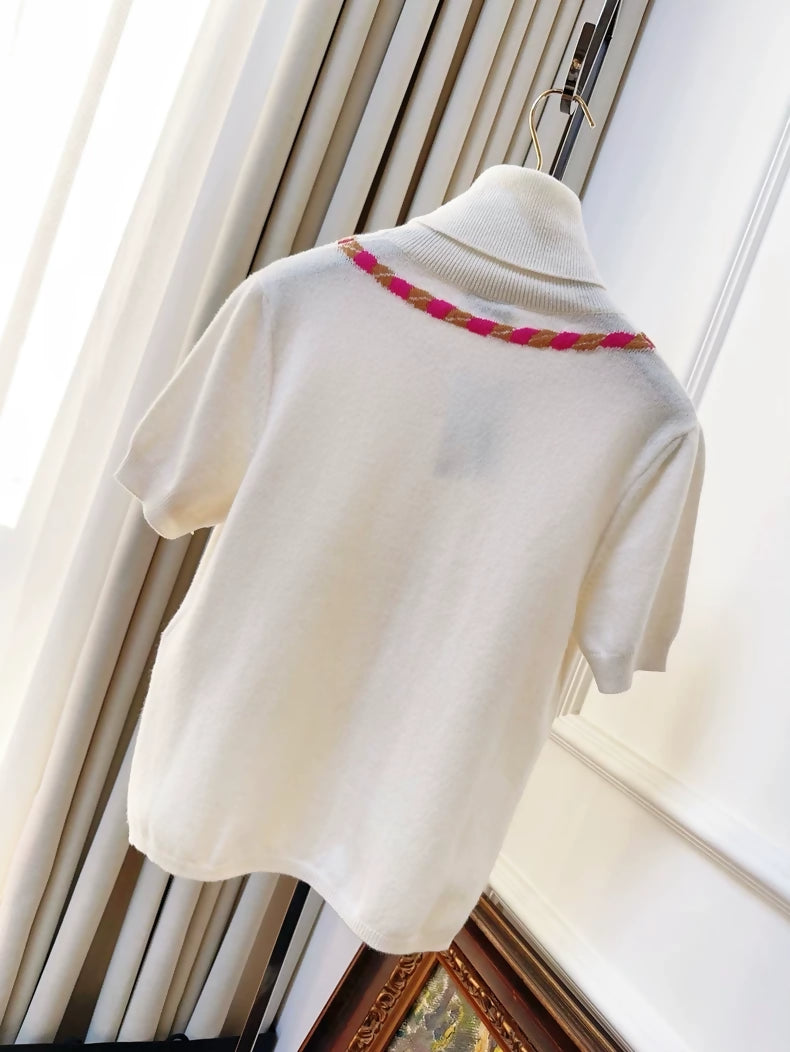 Chanel 23N Coco Neige écru cashemer top