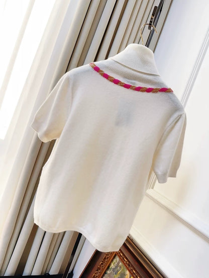 Chanel 23N Coco Neige écru cashemer top