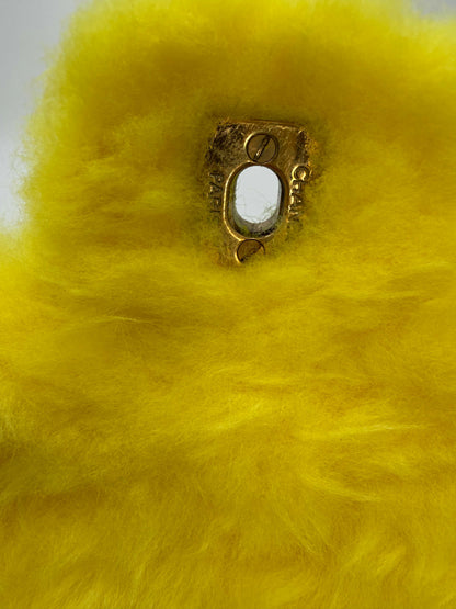 Chanel Vintage 1994 Yellow Fur Top Handle Bag