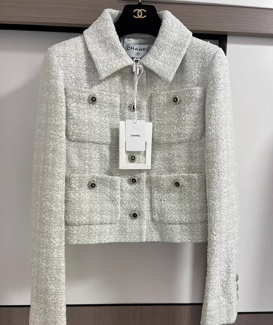 Chanel 25K white tweed jacket
