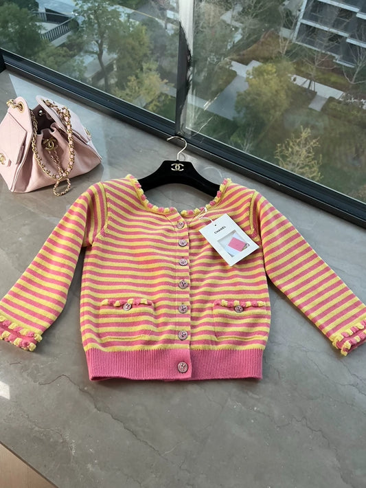 Chanel 25s striped cardigan