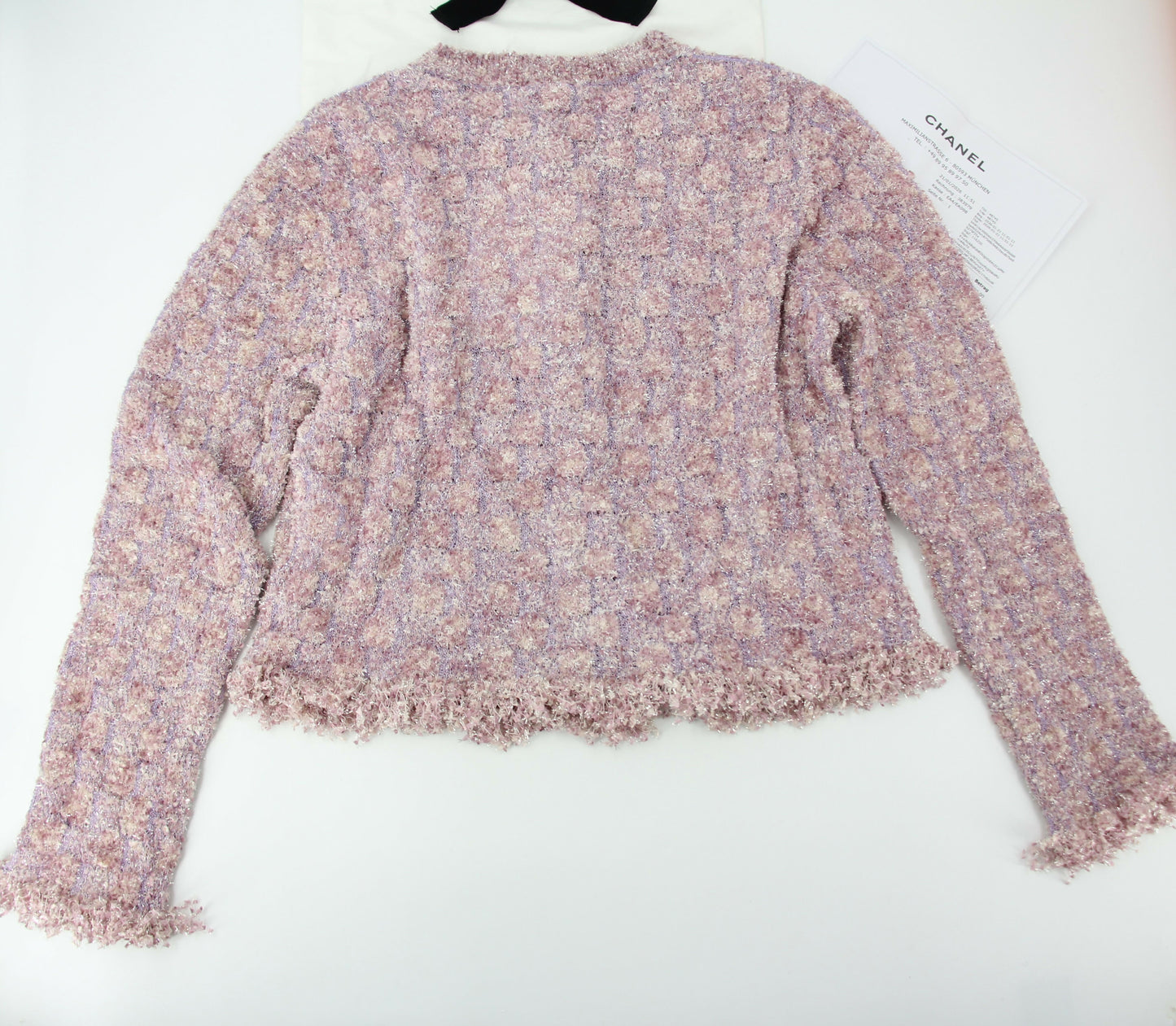 Chanel 26C Knitted Pinkish Purple Fringe Jacket