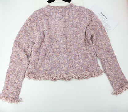 Chanel 26C Knitted Pinkish Purple Fringe Jacket