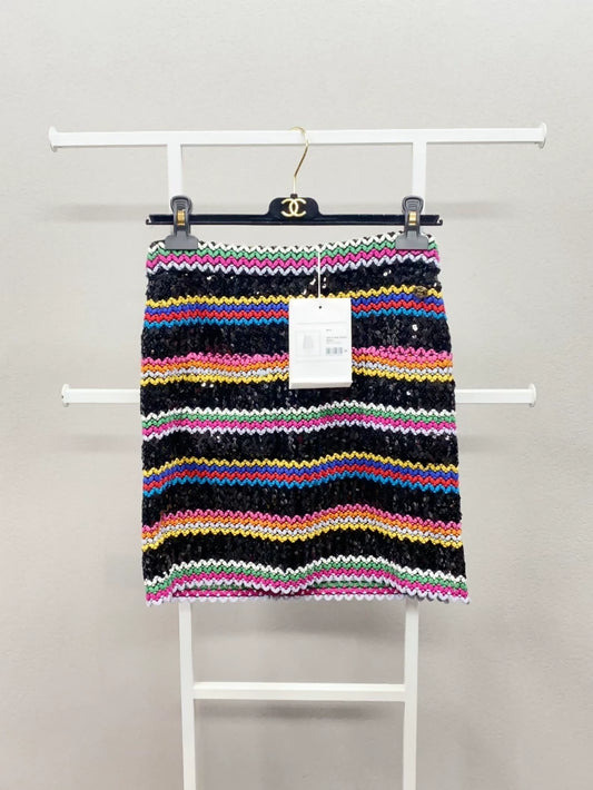Chanel 22s skirt with multicolored sequins