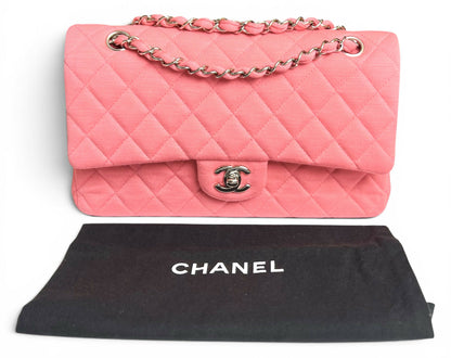 Chanel 14A Supermarket Pink Jersey Medium Classic Timeless Double Flap Bag