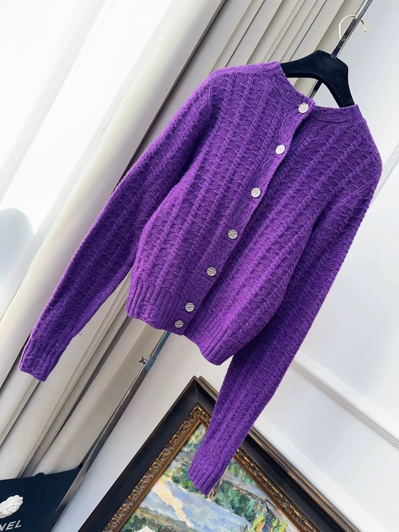 Chanel 23B Purple Cashmere top