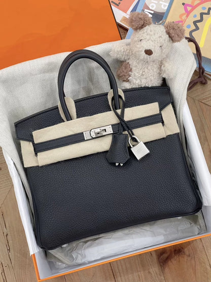 Hermès Birkin 25 black Togo leather with brushed palladium hardware