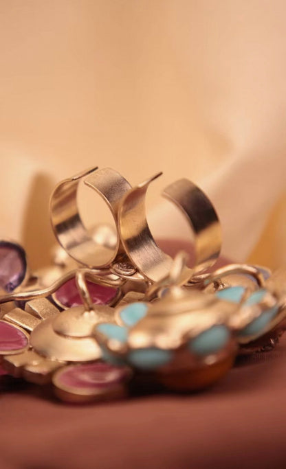 Chanel 2009 Colored Glass Flower and Pearl Ring