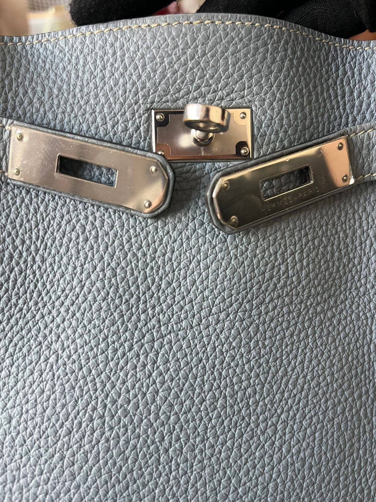 Hermès so Kelly 22 Bleu Lin togo leather palladium hardware