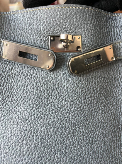 Hermès so Kelly 22 Bleu Lin togo leather palladium hardware
