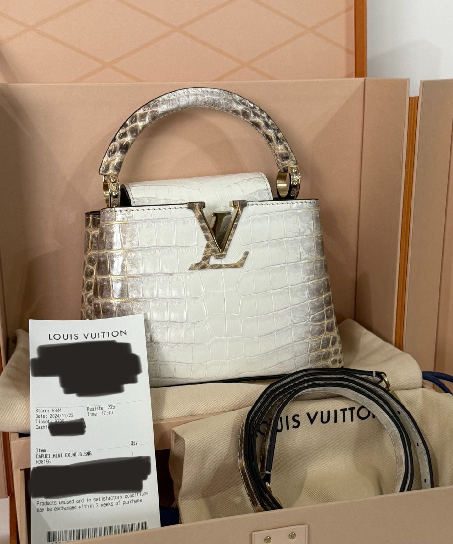 Louis Vuitton Himalaya Crocodile Mini Capucines