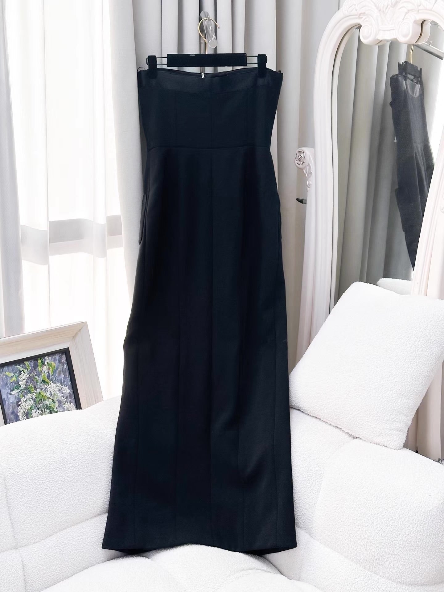 Chanel 20A Black long runway dress
