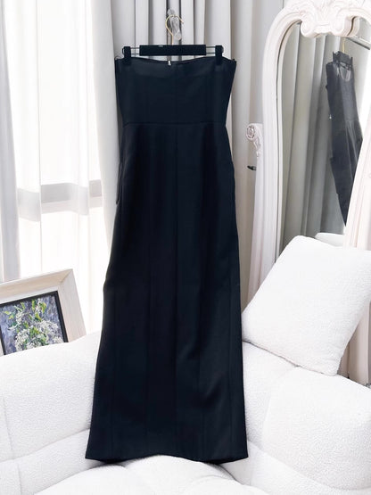 Chanel 20A Black long runway dress