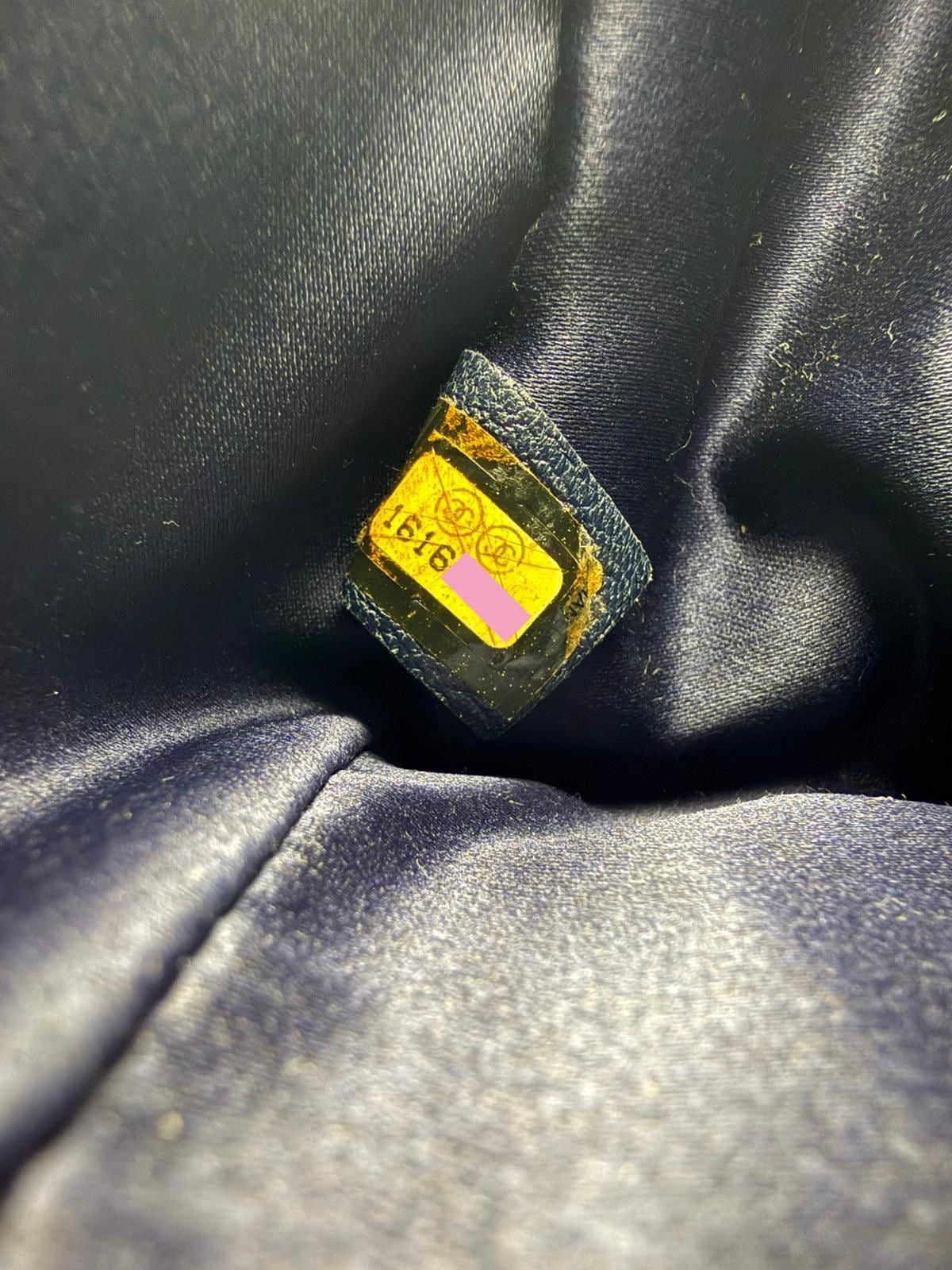 Chanel blue leather flap bag gold hardware