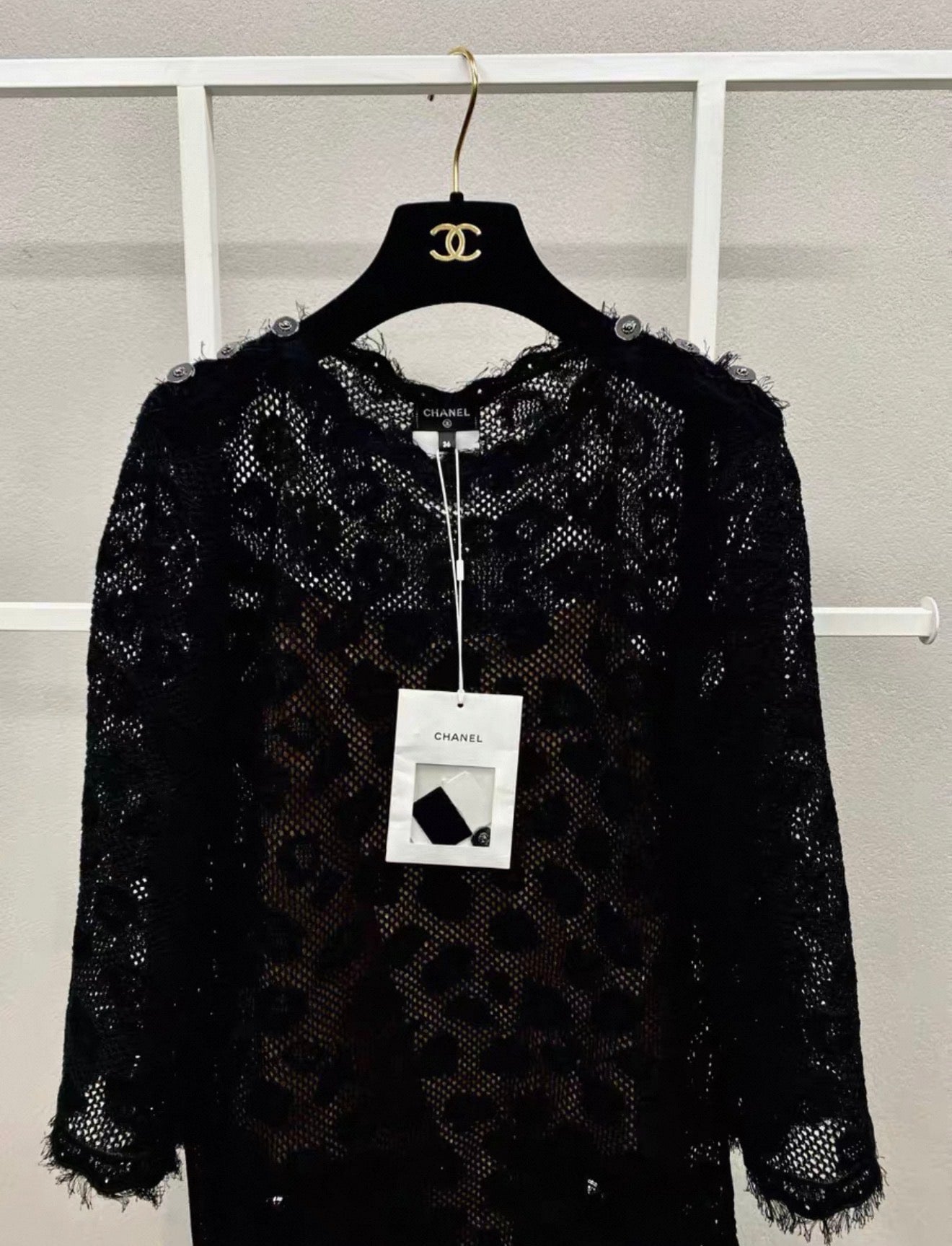 Chanel 22P Black cotton long dress