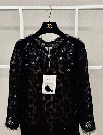 Chanel 22P Black cotton long dress