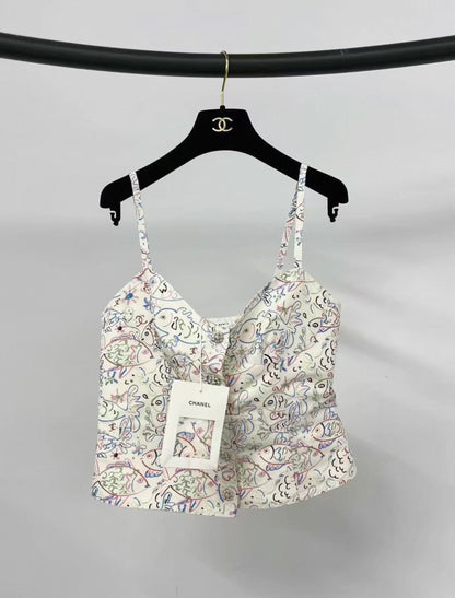 Chanel 25C fish print top