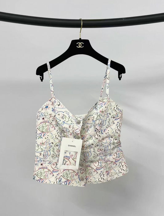 Chanel 25C fish print top