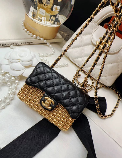 Chanel 23C Gold Metal Woven Chain Bag