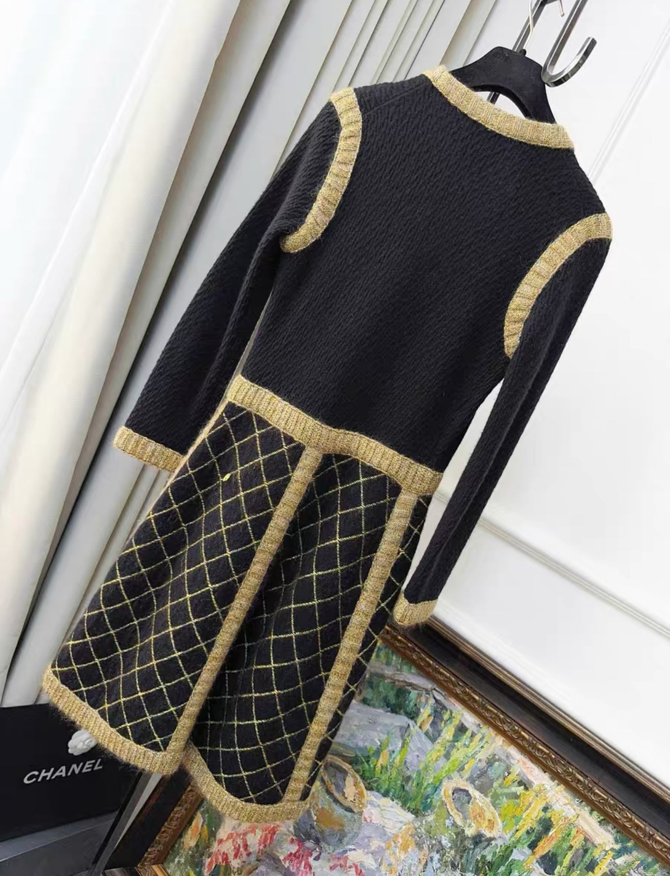 Chanel Fall/Winter 2015-2016 Black & Gold Dress