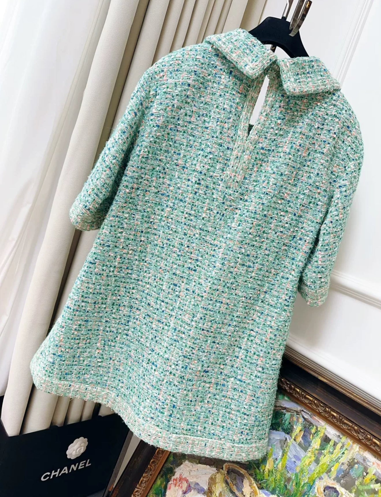 Chanel 19S Green Tweed Dress Wararni.com Chanel 19S Green Tweed Dress Wararni.com