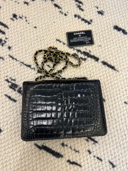 Chanel Vintage Crocodile Enveloppe Flap Bag