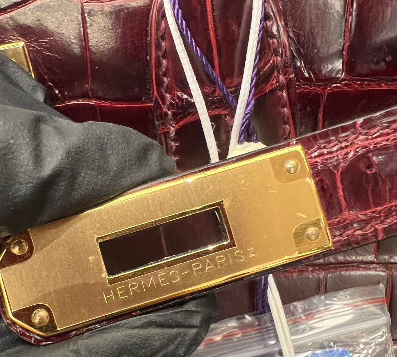 Hermes Birkin 35 Bordeaux Matte Crocodile Leather Gold Hardware