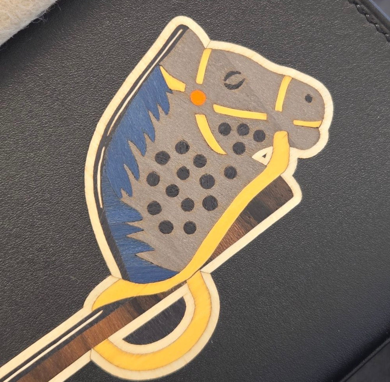 Hermès Kelly Elan "Cheval De Bois" Black and Multi Tadelakt Palladium Hardware