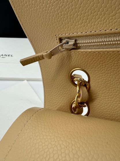 Chanel 25 Medium CF flap  beige Caviar leather