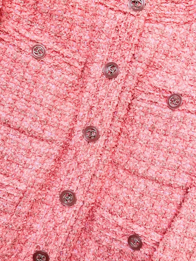 Chanel 20P Orange-Pink Tweed Jacket