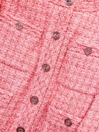 Chanel 20P Orange-Pink Tweed Jacket
