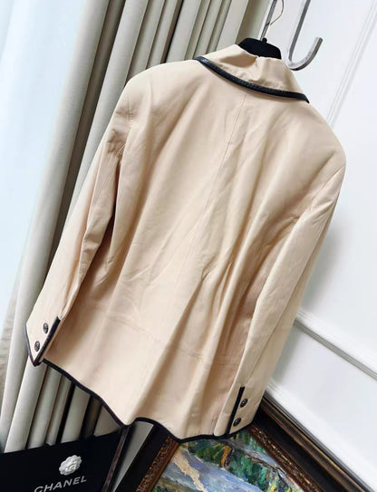 Chanel 19S Beige Leather jacket