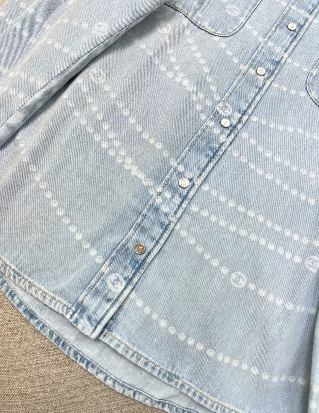 Chanel 25P printed washed denim blouse – Wararni.com