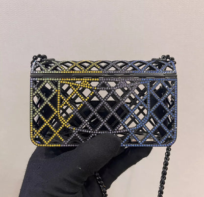 CHANEL 24C MULTI-COLOUR CRYSTAL METAL MINI FLAP BAG