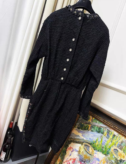 Chanel 21S black tweed dress