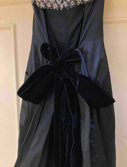 Chanel 2021 black sequined embroidered satin dress